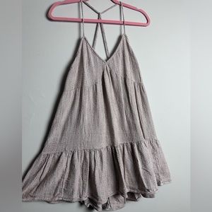 Aerie - Backless Mini Dress - Tan and White - XL